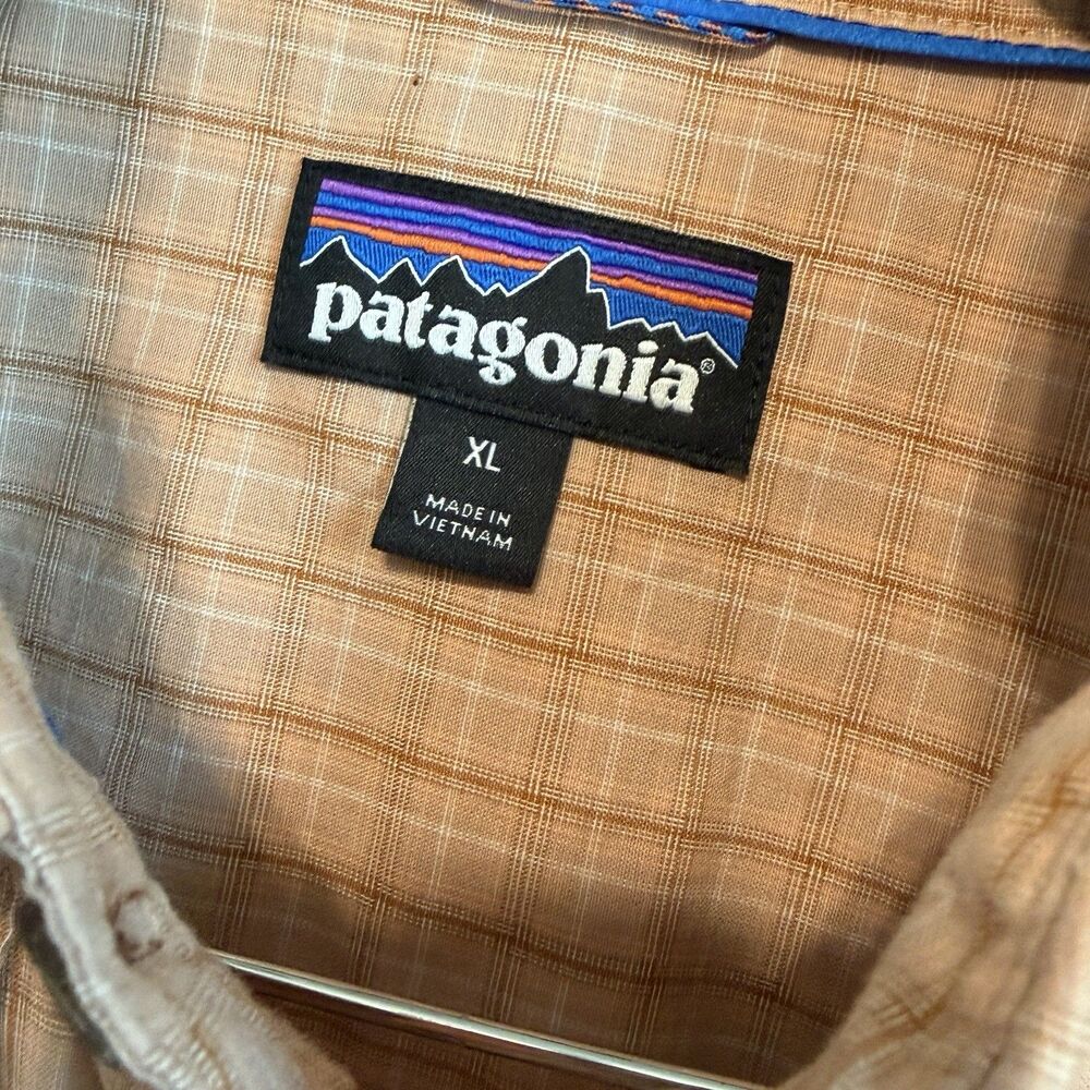 Patagonia Island Hopper Vented Long Sleeve Brown Plaid Fishing Shirt Size XL - Picture 4 of 13